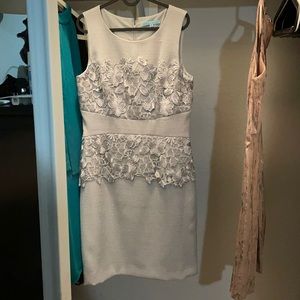 Gray floral Appliqué dress